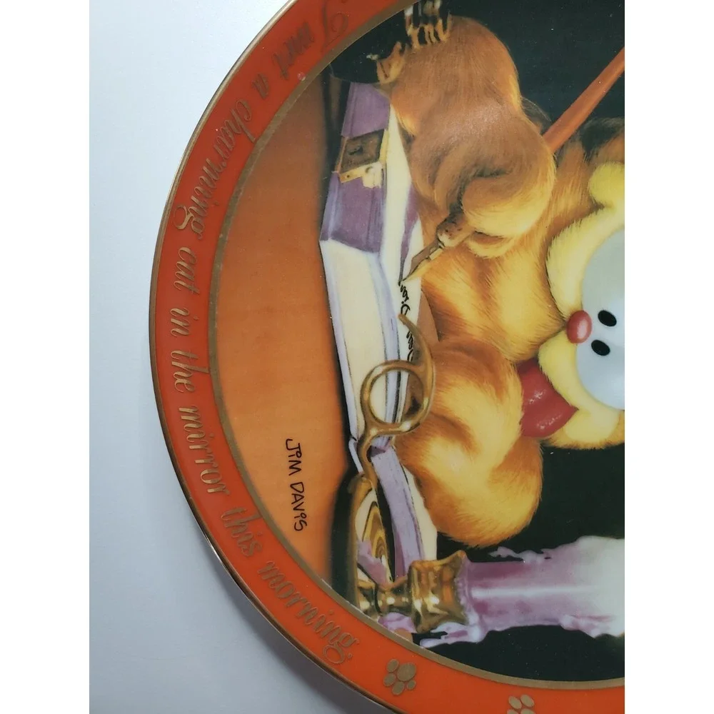 Garfield Cat Jim Davis Dear Diary Danbury Mint Plate The Charming Cat-1990